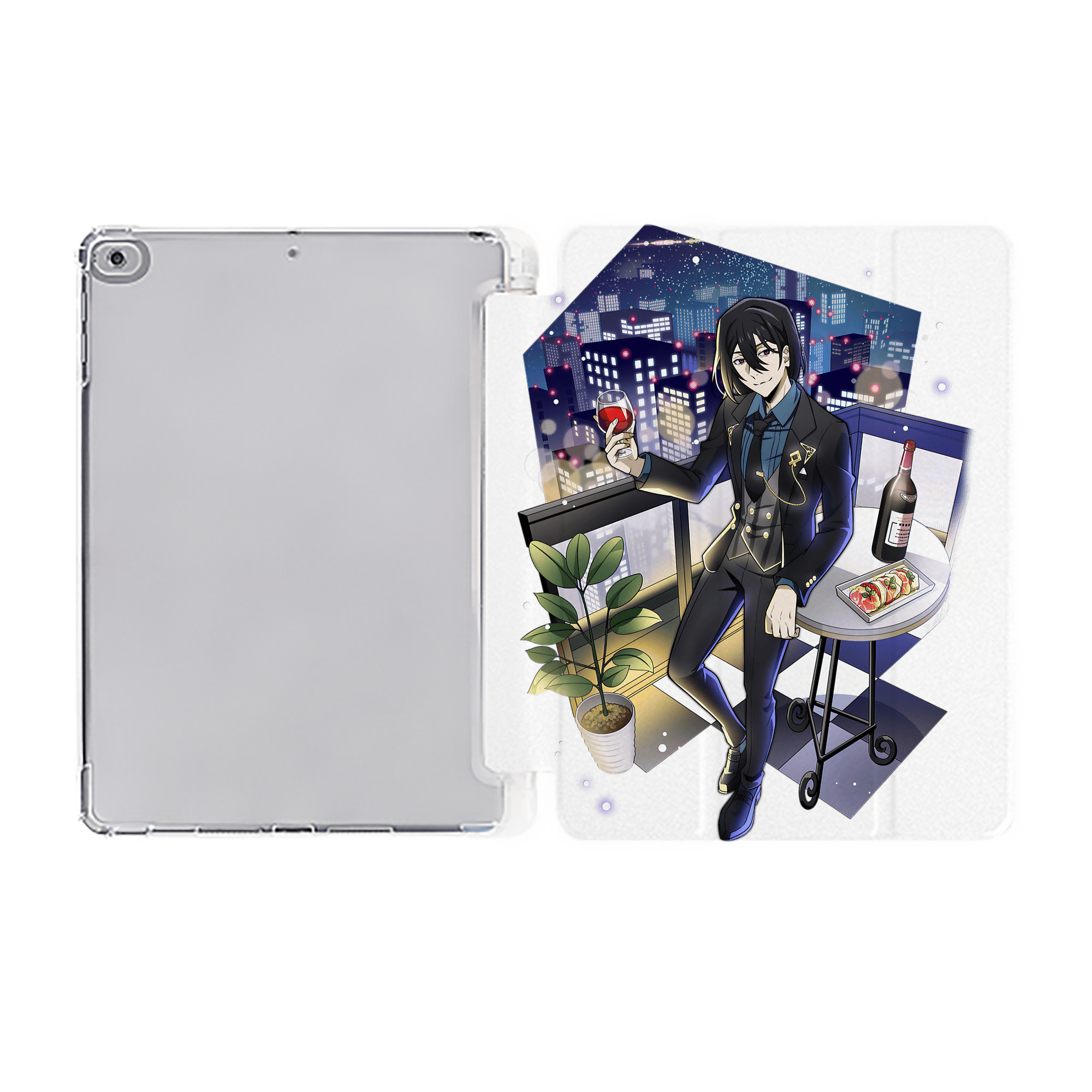 （画像用） 文豪ストレイドッグス Bungo Stray Dogs IPad ケース ペン収納付き 三つ折りスタンド PUレザー×シリコン 対応機種9.5/10.5/10.9インチ